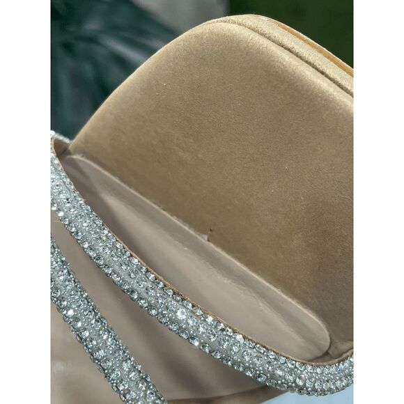 Steve Madden Women's Libbie Rhinestone Dress Sandals - Camel Nubuck 9.5M - Picture 8 of 13